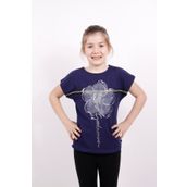 Toontoy Kız Çocuk Çiçek Şeritli Tişört