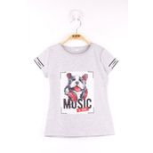 Toontoy Kız Çocuk Kol Kulaklıklı Köpek Baskılı Tişört