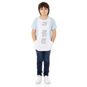 Toontoy My Rules Baskılı Mavi-Beyaz Erkek Çocuk T-shirt