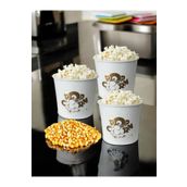 TOPTANFONİ Metal Popcorn Kutusu - Patlamış Mısır Kovası 3 Adet