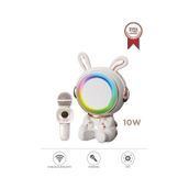 Torima KIDMIC-05 Beyaz RGB Tavşan Figürlü Mikrofonlu Karaoke Bluetooth Hoparlör
