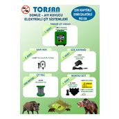 Torsan Pro Plus 500 Adaptörlü 220V Domuz Ayı Kovucu 500 mt Elektrikli Çit Sistemi