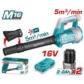 Total Li-Ion Kablosuz Bataryalı 16V Şarjlı Hava Üfleme Makinesi Blower 2.0Ah X2 Toz Yaprak Üfleyici