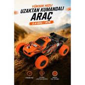 Toyaş 2.4 Ghz Uzaktan Kumandalı Off Road Arazi Aracı Yüksek Hızlı Şarjlı Drift Yapabilen Rc Oyuncak Araba Rtr - Turuncu - Siyah