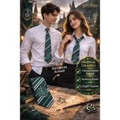 Toyfest Harry Potter Slytherin Kravat Wizarding World Orijinal Lisanslı Çizgili Yeşil Cosplay