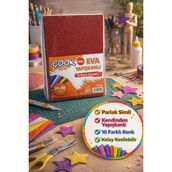 Toyfest Simli Yapışkanlı Eva 20X30 cm 10’lu Set | Simli Eva Kağıdı, El Işi Hobi Malzemesi - Renkli