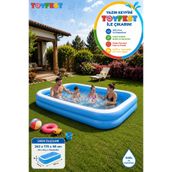 Toyfest Şişme Aile Havuzu Dikdörtgen Çocuk Havuzu 450 L 2 Boğumlu Bahçe Yazlık Havuz 262X175X48 cm