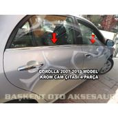 Toyota Corolla 2007-2013 Paslanmaz Çelik 4 Parça Krom Cam Çıtası