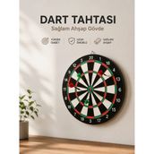 tp Evde, Ofiste ve Oyun Alanlarında Kullanıma Uygun Sağlam Ahşap Gövdeli Dart Tahtası - Lisinya