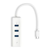 TP-Link UE330C Usb 3.0 Type-C 3 Port Beyaz Hub Gigabit Ethernet Ağ Adaptörü