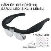 Tp Şarjlı Gözlük Büyüteç 4 Farklı Lens 11537DC - Lisinya