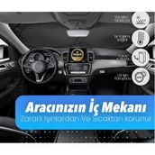 Trakmats Peugeot Partner 2019-2025 İçin Uyumlu Oto Ön Cam Güneşlik, Katlanabilir Milfonlu, Uv Koruma, 150X70 Cm