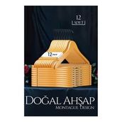 Transformacion 719133 12 Adet Montague Design Natural Ahşap Elbise Askısı