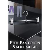 Transformacion 719536 Metal Etek Pantolon Eşarp 8 Adet Kıskaçlı Askı