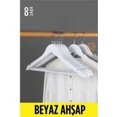 Transformacion 720178 Beyaz Ahşap 8 Adet Elbise Askısı
