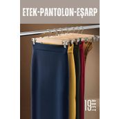 Transformacion 720643 Etek Pantolon Eşarp 19 Adet Ahşap Kıskaçlı Askı
