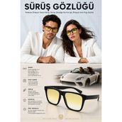 Transformacion Parlama Önleyici Gece Sürüş Gözlüğü - Anti-Fog Sis ve Far Işığı Engelleyici Sarı Camlı Siyah Kemik Çerçeveli Sürüş Görüş Gözlüğü 723383