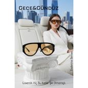Transformacion Premium Gece ve Gündüz Görüş Kadın Sürüş Gözlüğü - Anti-Refle Lüks Tasarım 722575 - Siyah
