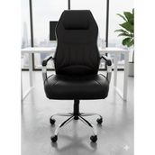 Trendcore Premium Ortopedik Bel Destekli Makam Koltuğu, Ofis Koltuğu, Çalışma Koltuğu, Yönetici Koltuğu, Müdür Koltuğu, Metal Ayaklı - Siyah
