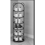 Trendesk Metal Cok Amacli Raf 6 Katli Siyah Ayakkabilik 105*30*14