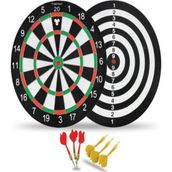 Triathlon T-107 Dart Seti (36 x 36 cm) Çift Taraflı Dart Tahtası Seti / 6 Adet Çelik Ok / Hedef Tahtası Oyunu
