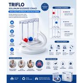 Triflo Solunum Egzersiz Cihazı, 3 Toplu Nefes Açıcı Akciğer Egzersiz Aparatı