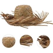 Tropikal Parti Naturel Hasır Hawaii Şapkası 13X36 cm
