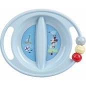 Trudeau Disney Bebek Mickey Abc Bölmeli Tabak Diş Kaşıyıcı Boncuklu - Mavi