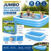 Trust Store Jumbo Aile Havuzu 305X183X56 cm Şişme Dikdörtgen Bahçe Havuzu Geniş ve Dayanıklı Tasarım - Çok Renkli