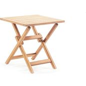 Truva 90x90 cm İroko Katlanabilir Kare Bahçe Balkon Mutfak Teras Masası