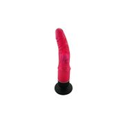 TruvaShop 20 cm Titreşimli Anal Ve Vajinal Kırmızı Jel Vantuzlu Vibratör