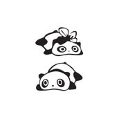 TSC Z483 Yan Ayna Panda Araba Sticker