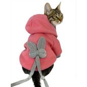 Tshirthane Pinky Rabbit Sweatshirt Kapşonlu Kedi Kıyafeti Kedi Sweatshirt