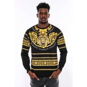 Tshirthane Siyah Bisiklet Yaka Baskılı Sweatshirt