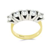 Tuğrul Altın T047071 Altın Beş Taş Yüzük