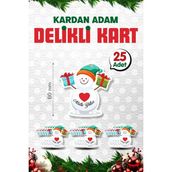 Tuğset Etiket Yılbaşı Kartı Etiket (Delikli) Yeni Yıl Hediye Ürün Etiketi Yılbaşı Süsü 25 Adet Hediye Kartı BEYAZ-T1524 - Çok Renkli