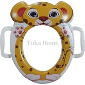 Tuka Home Çocuklar için Klozet Adaptörü - Konforlu Oturum, Destekleyici Kulp, 1-5 Yaş, Çita Desenli, Kaymaz Taban