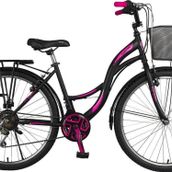 Tunca Kanyon 26 Jant Sepetli Bagajlı Çamurluklu Bayan Şehir Bisikleti Pembe