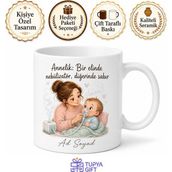 Tupya Gift Nebülizatör Bebek Buhar Sesi Kupa Anne Hediye Baskılı Bardak Komik Kupa - Adet - Beyaz