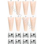 Turan Ahşap Koltuk Ayağı Ahşap Ayak 8li Set 16 cm Baza Ayağı