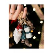 Turansoycraft 4Lü Yılbaşı Ağacı Süsü Yılbaşı 4Lü Ağaç Süsü Noel Baba Kardan Adam Sincap Çam Ağacı