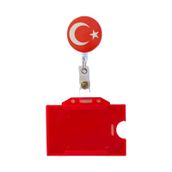 Türk Bayrağı Metal Yoyo Ve Kırmızı Yatay Kartlık ,yaka Kartı,