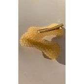 Turuncu Renk Kurdele Model Gold Pens Kıskaçlı 2'li Saç Tokası Handmade El Yapımı Epoksi Hediyelik