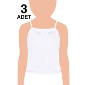 Tutku BEYAZ-4 Beyaz 3 Adet İp Askılı Kız Atlet
