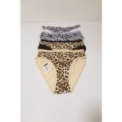 Tutku Kadın Leopar Arkası Düz Bikini 6'Lı 740 Çok Renkli Standart