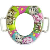 Tuvalet Alıştırıcı - Mini Klozet Adaptörü Extra Süngerli Kedi Desenli A-Kalite - Beyaz