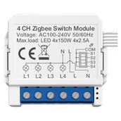 Tuya 4ch Zigbee Akıllı Işık Anahtarı Modülü