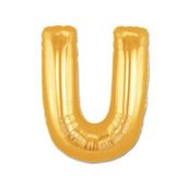 U Harf Altın Renk 100 cm Folyo Balon