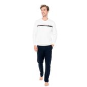 U.. POLO ASSN. 2 İplik Dokuma Kışlık Pijama Takımı, S, USPA18925W25-26, Ekru, erkek