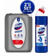 U-Pro Domestos Çamaşır Suyu 5 L + Tuvalet Temizleyici 750 ml 2’li Hijyen Seti - 5750 ml